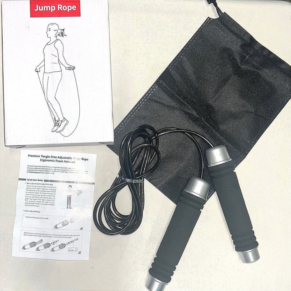 2 Pack Adjustable Jump Rope Speed Rope Fitness Cardio Exercise‎ Workout Kit